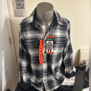 *SOLD*Orvis Monochrome Plaid Flannel Shirt